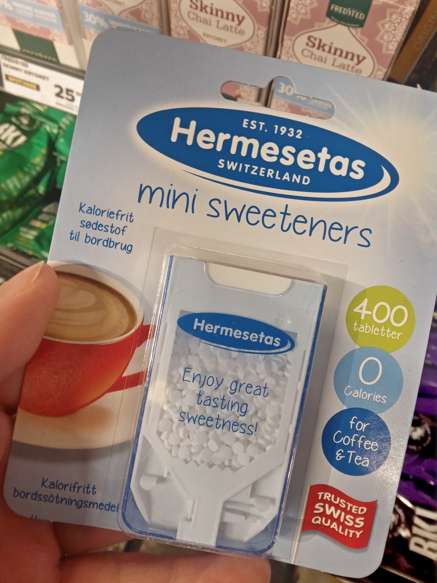 Hermesetas mini sweeteners l indeholder Saccharin